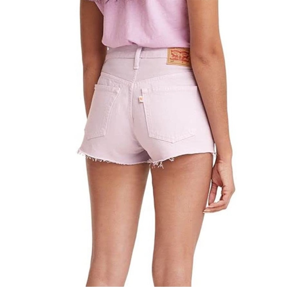 Levi 501 high rise 5 button closure lavender shorts size 28 NWT